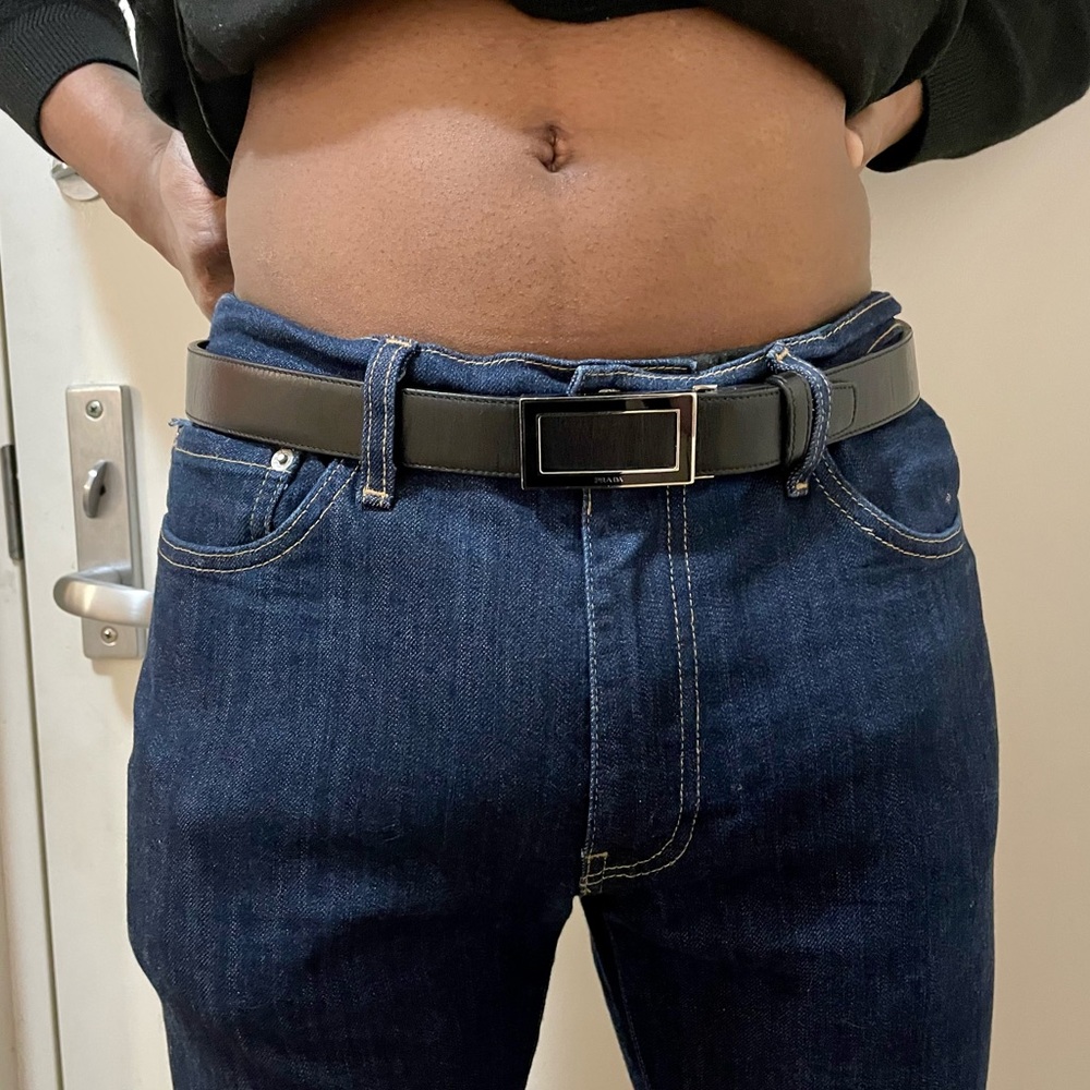 PRADA black leather belt